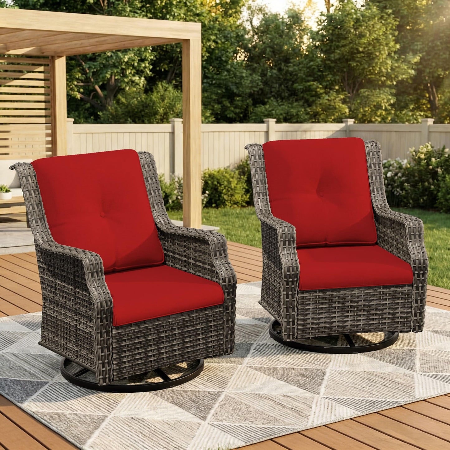 Outdoor Patio Loveseat, All-Weather 2-Seater Wicker Loveseat with Cushions, Outdoor Patio Love Seat Sofa for Garden, Balcony and Deck