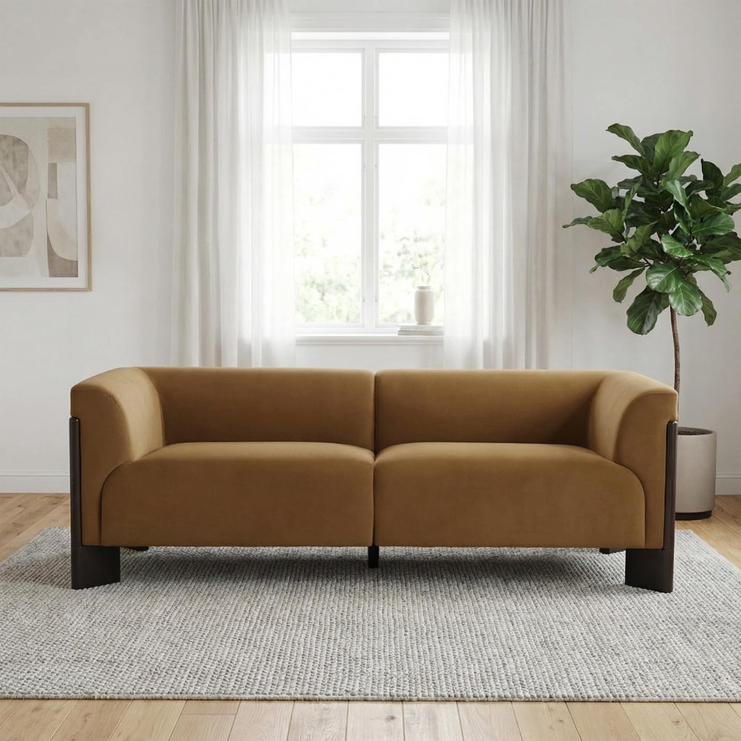 81" Loveseat Sofa Couch, 2 Seater Sofa Couches with Wood Legs and Armrest, Comfy Thick Cushion Upholstered Lounge Loveseat Sofa Chair for Living Room Office, Chenille Fabric, Gray