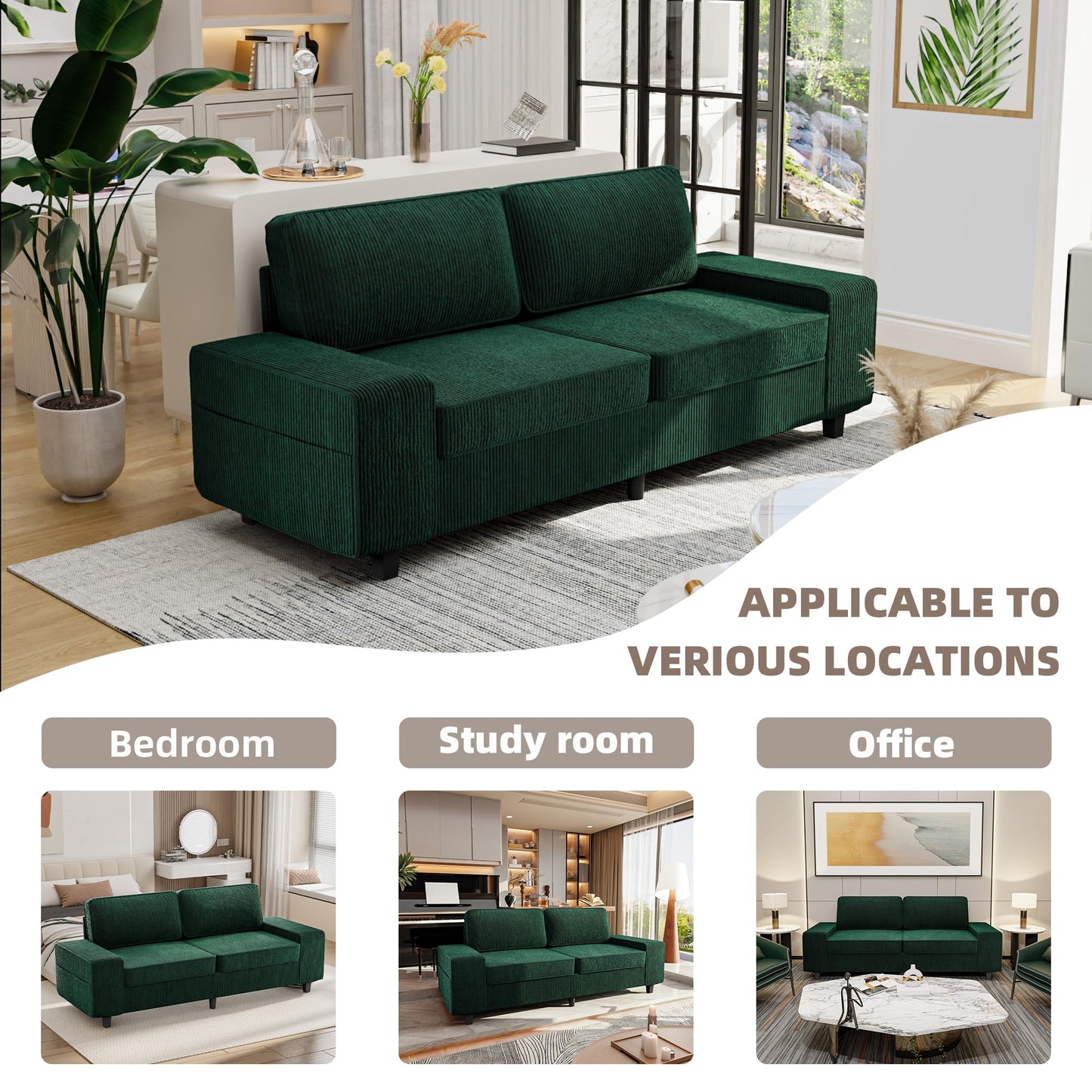 71" Loveseat Sofa for Living Room, Deep Seat Mid Century Modern Chenille Fabric 2 Love Seat Couch Love Seats for Small Space,Living Room,Studio,Apartment