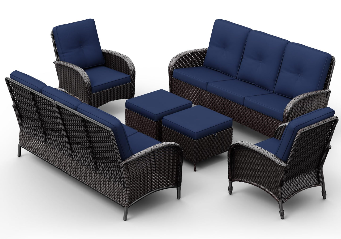 Joyside Wicker Patio Chairs Set of 2, Rattan Outdoor Furniture with Thickened Cushions, High Back, Deep Seating, Wide Armrest, Outdoor Chairs for Porch, Deck
