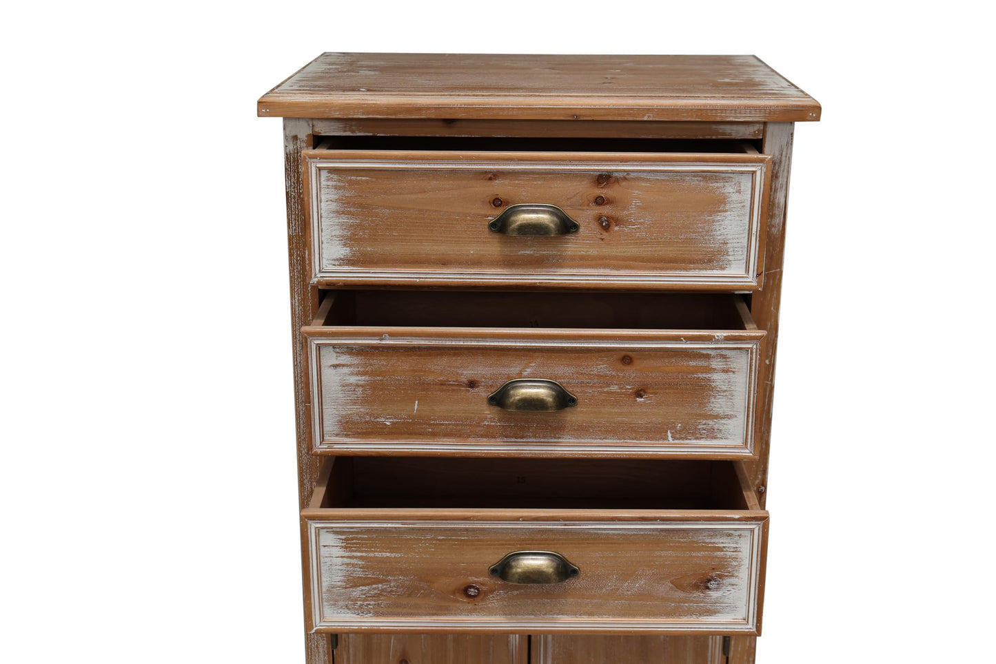 LKTART KTART 55'' Tall Kitchen Pantry Cupboard Storage Cabinet with Shelves & Drawer,French Country Accent Cabinet with Embossed Floral Metal Doors and Solid Wood Frame,Natural Wood