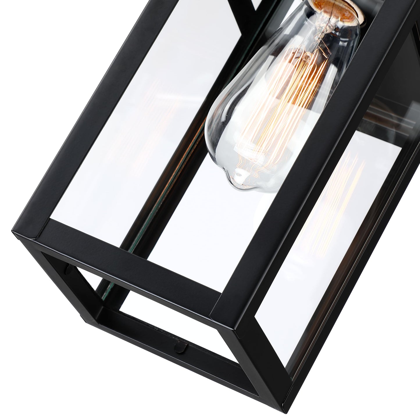 18 Inch Outdoor Wall Light Fixtures, Waterproof Exterior Light Fixtures, Modern Wall Lanterns with Clear Glass Shades, Porch Sconces Lighting for Patio Front Door Entryway Garage, E26 Sockets, 2-Pack
