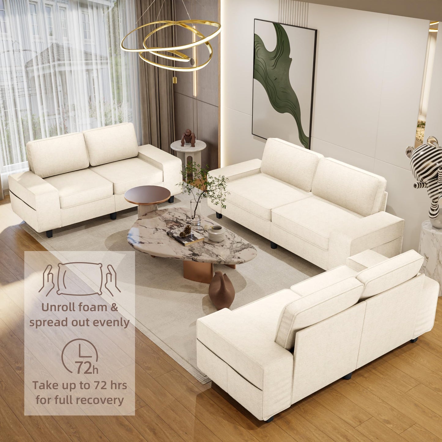 71" Loveseat Sofa for Living Room, Deep Seat Mid Century Modern Chenille Fabric 2 Love Seat Couch Love Seats for Small Space,Living Room,Studio,Apartment
