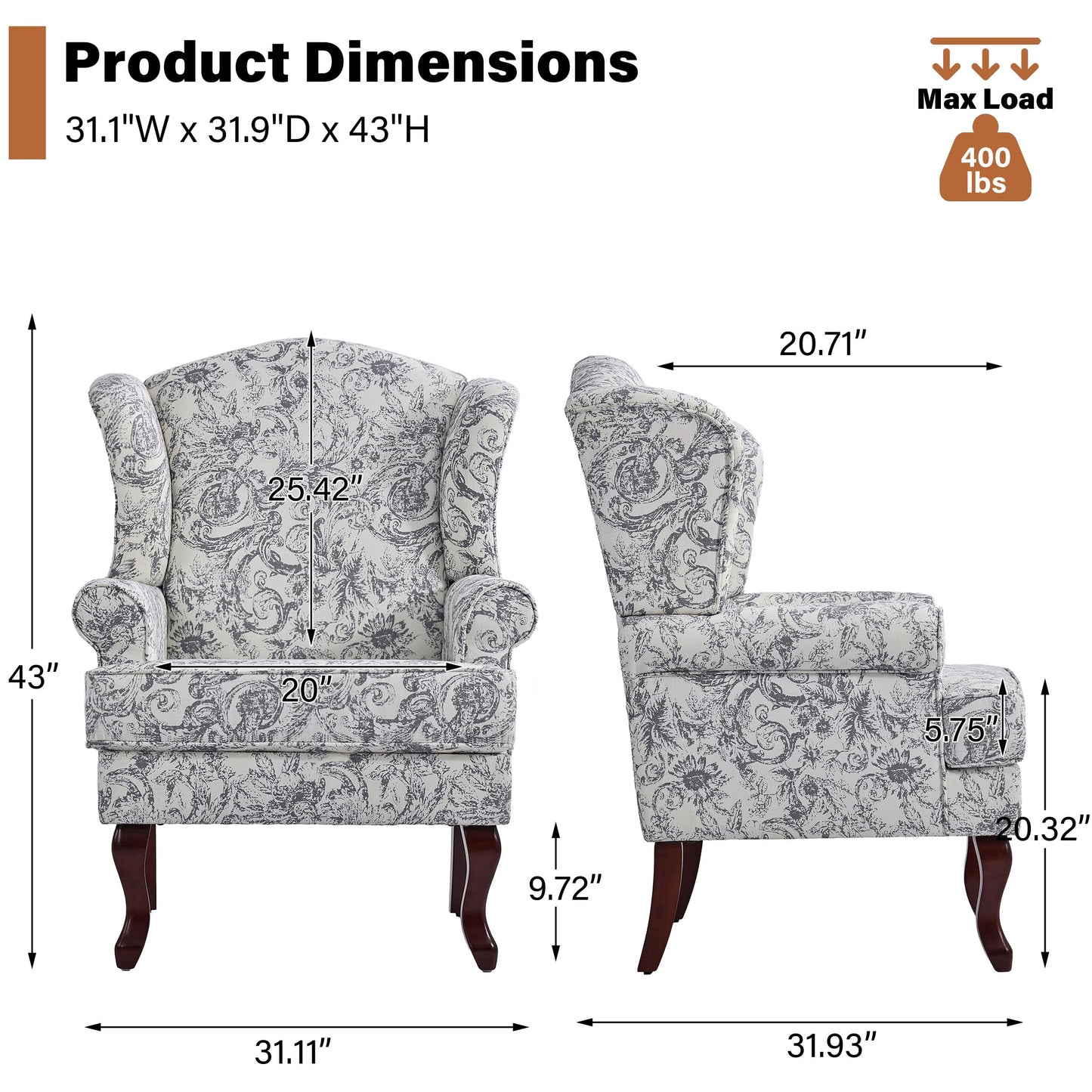 High Back Accent Chair, Comfy Upholstered Fabric Armchair for Living Room, Mid Century Modern Club Accent Chair with Curved Armrests and Solid Legs, Single Sofa Reading Chair for Bedroom, Cranberry