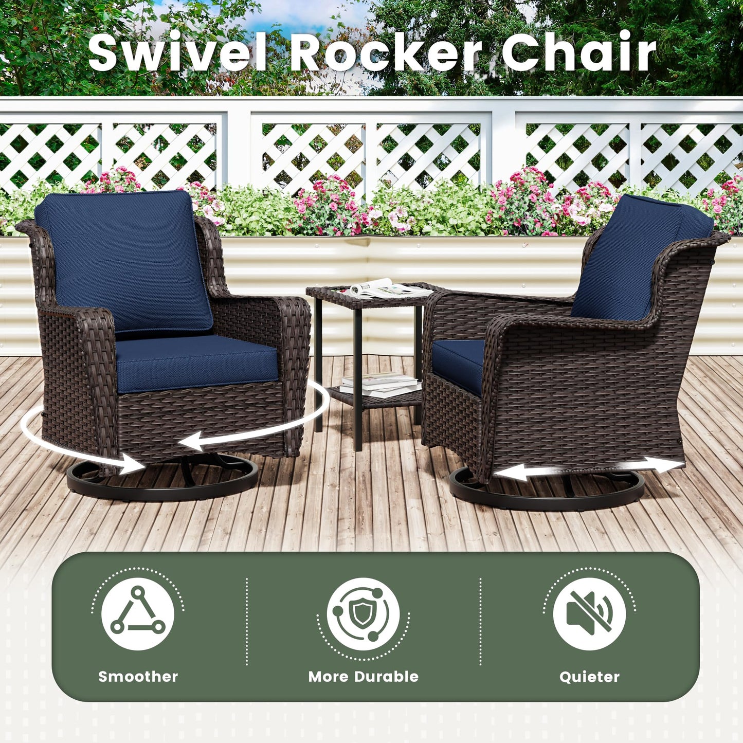 Wicker Patio Loveseat, All-Weather Rattan 2-Seat Sofa with Cushions, Outdoor Patio Furniture Set for Patio, Balcony, Backyard, Deck, Poolside
