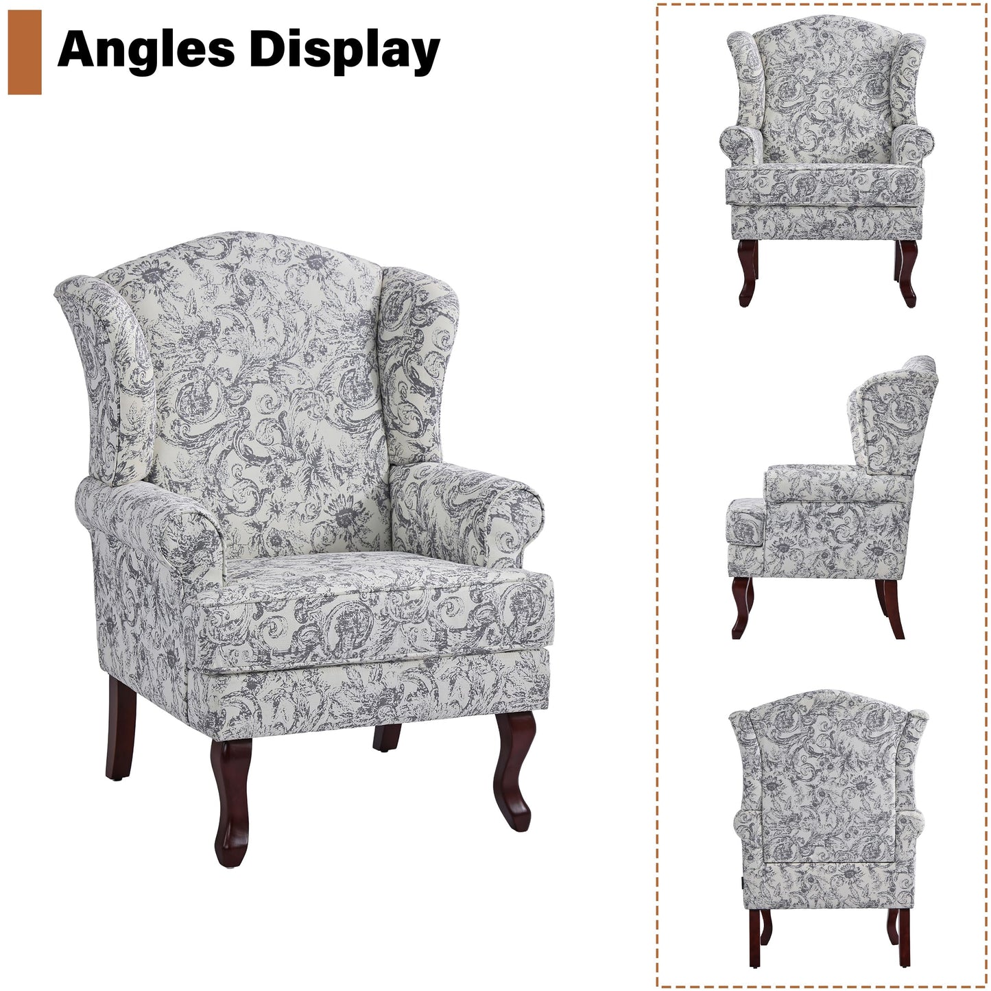 High Back Accent Chair, Comfy Upholstered Fabric Armchair for Living Room, Mid Century Modern Club Accent Chair with Curved Armrests and Solid Legs, Single Sofa Reading Chair for Bedroom, Cranberry