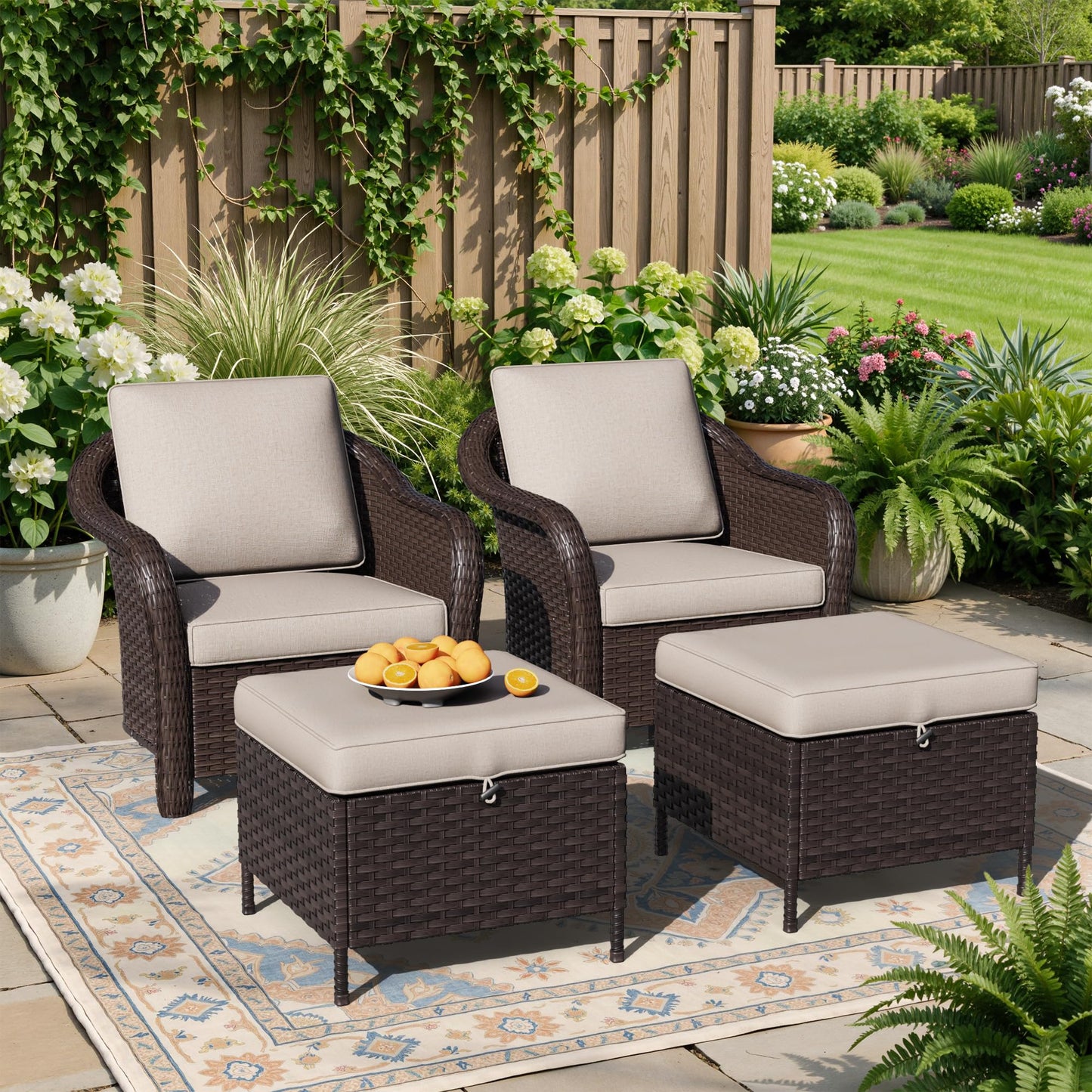 55 inch Outdoor Wicker 2 Seater Sofa, All-Weather Use Patio Rattan Loveseat with Seat and Back Cushion, Ideal for Porch, Backyard, Balcony, Poolside, Blue