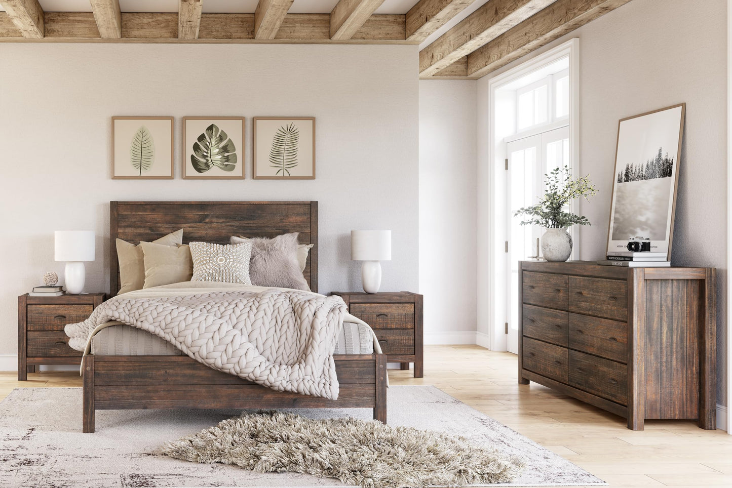 Grain Wood Furniture Montauk 6-Drawer Dresser, Solid Wood with a Farmhouse Black Finish