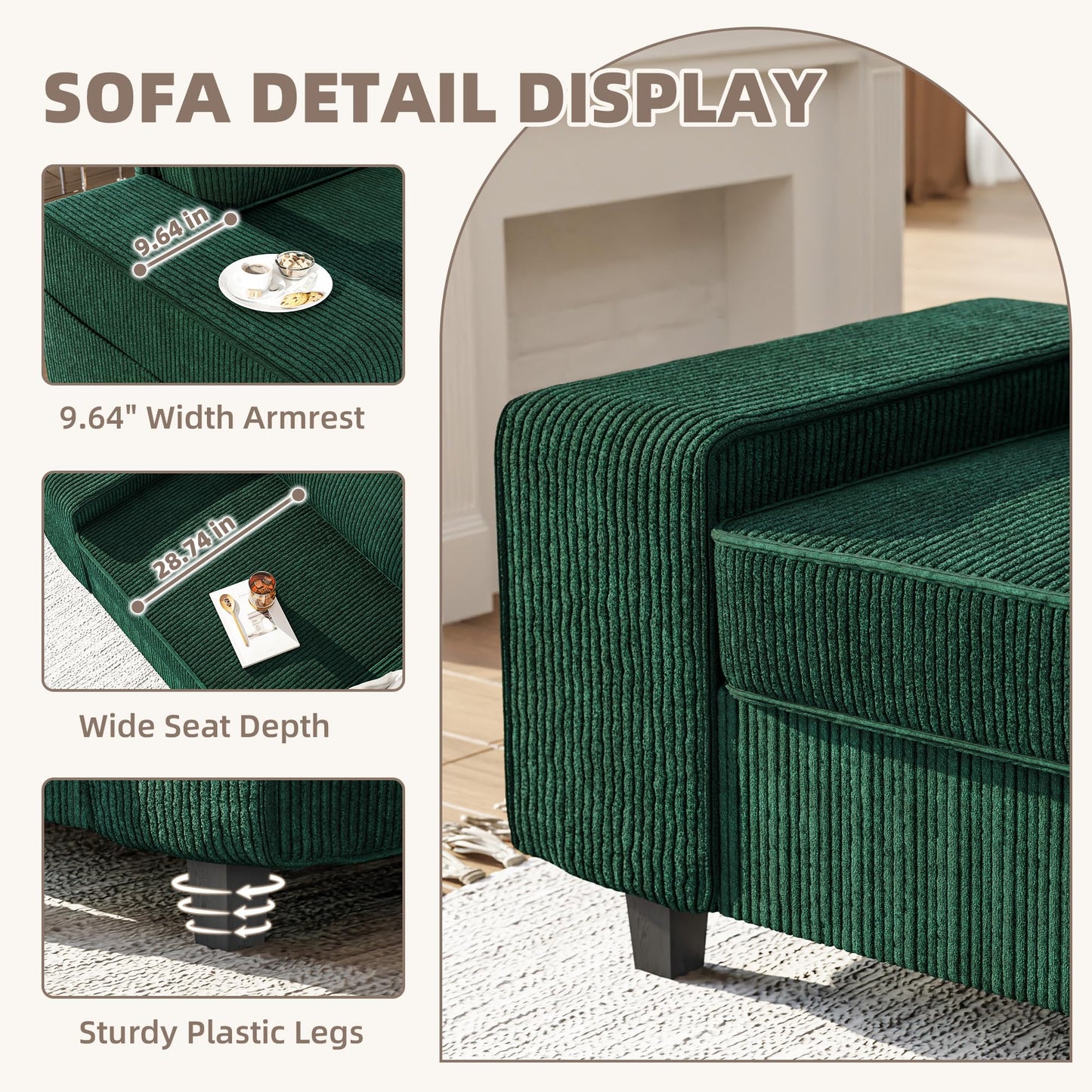 71" Loveseat Sofa for Living Room, Deep Seat Mid Century Modern Chenille Fabric 2 Love Seat Couch Love Seats for Small Space,Living Room,Studio,Apartment