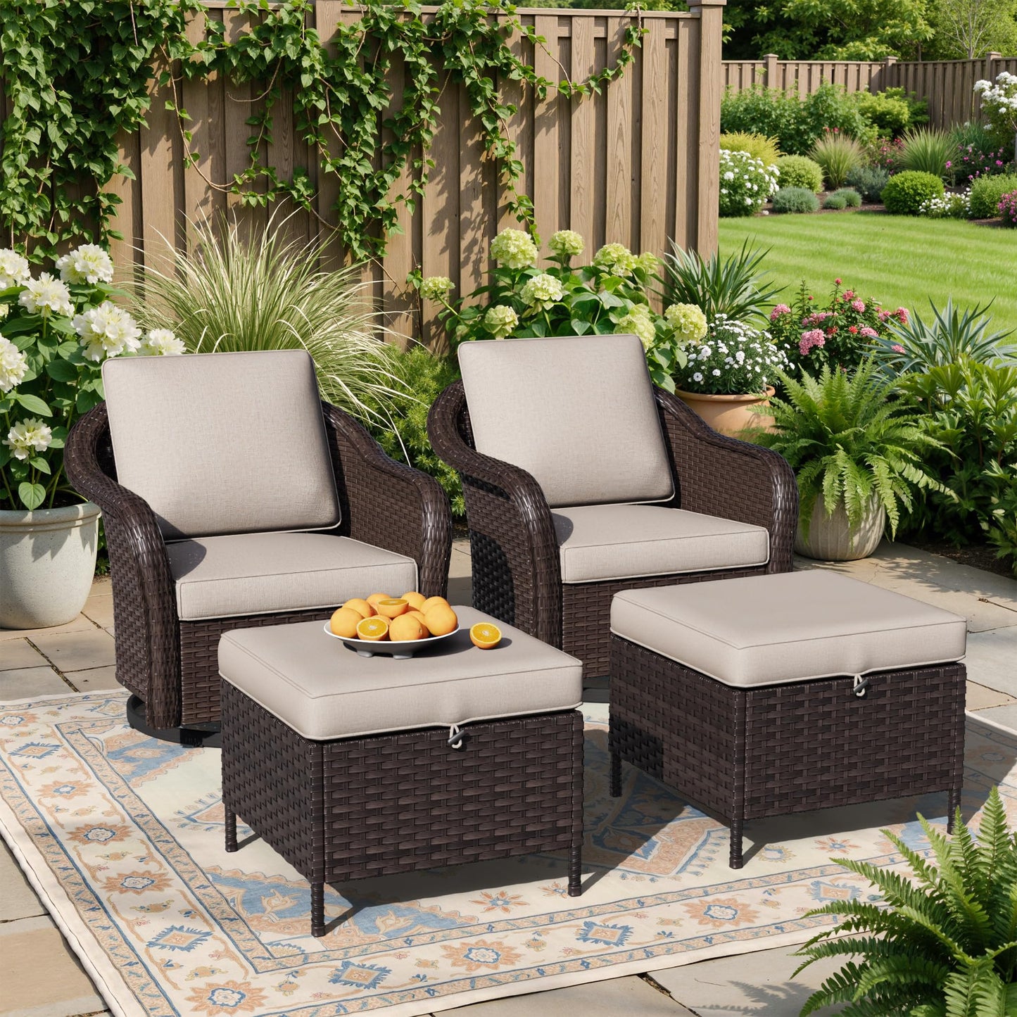 55 inch Outdoor Wicker 2 Seater Sofa, All-Weather Use Patio Rattan Loveseat with Seat and Back Cushion, Ideal for Porch, Backyard, Balcony, Poolside, Blue