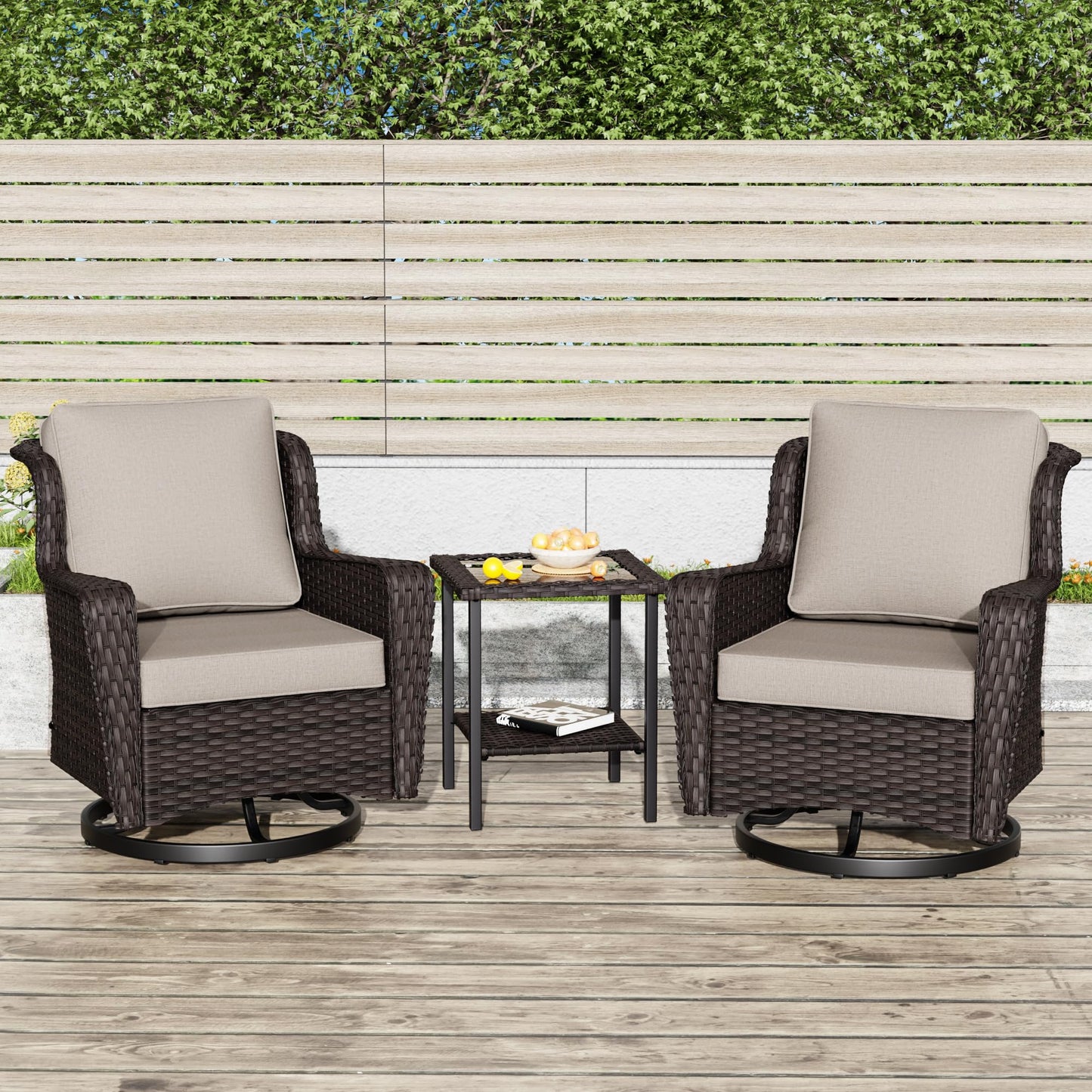 Wicker Patio Loveseat, All-Weather Rattan 2-Seat Sofa with Cushions, Outdoor Patio Furniture Set for Patio, Balcony, Backyard, Deck, Poolside