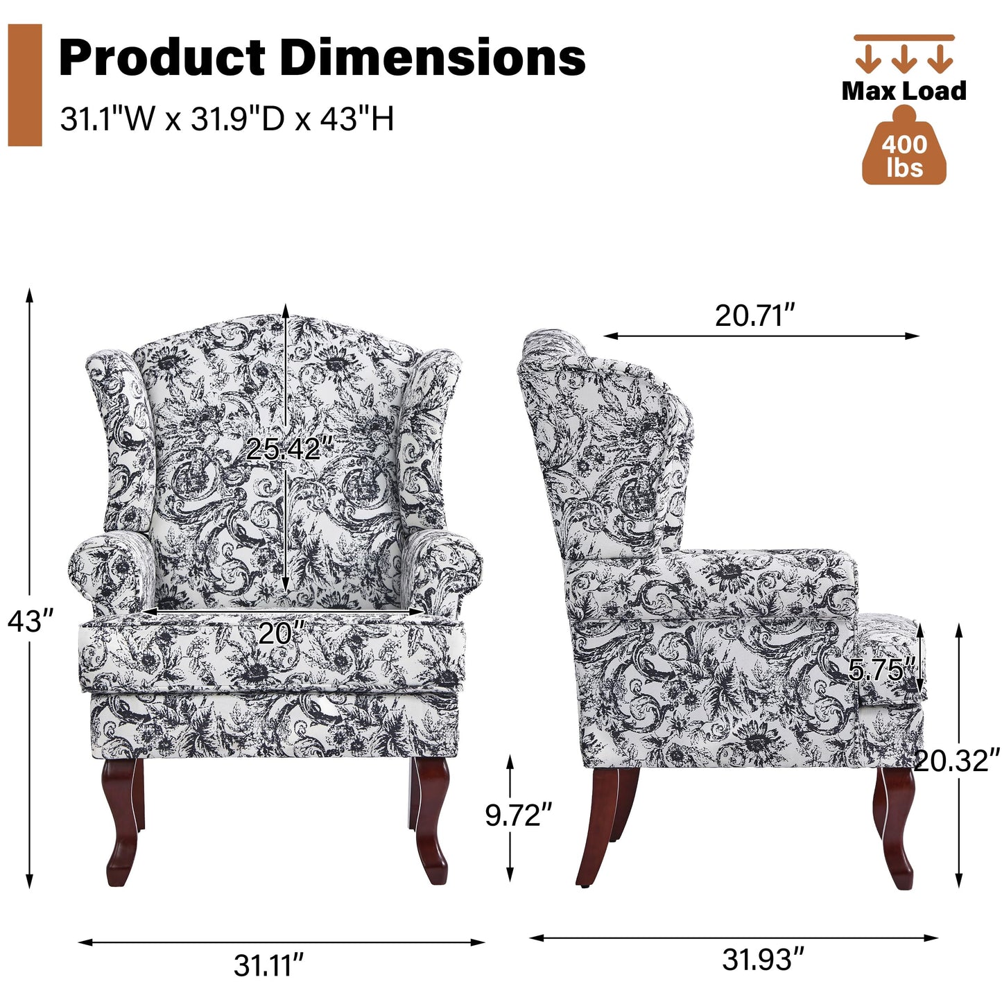 High Back Accent Chair, Comfy Upholstered Fabric Armchair for Living Room, Mid Century Modern Club Accent Chair with Curved Armrests and Solid Legs, Single Sofa Reading Chair for Bedroom, Cranberry