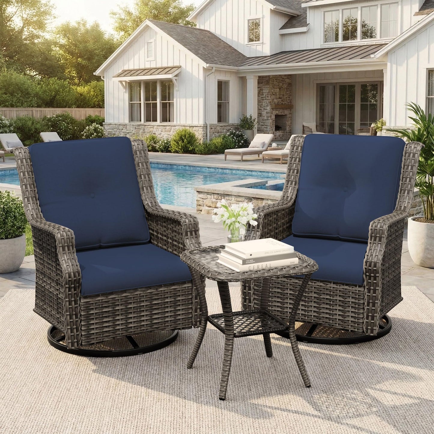 Outdoor Patio Loveseat, All-Weather 2-Seater Wicker Loveseat with Cushions, Outdoor Patio Love Seat Sofa for Garden, Balcony and Deck