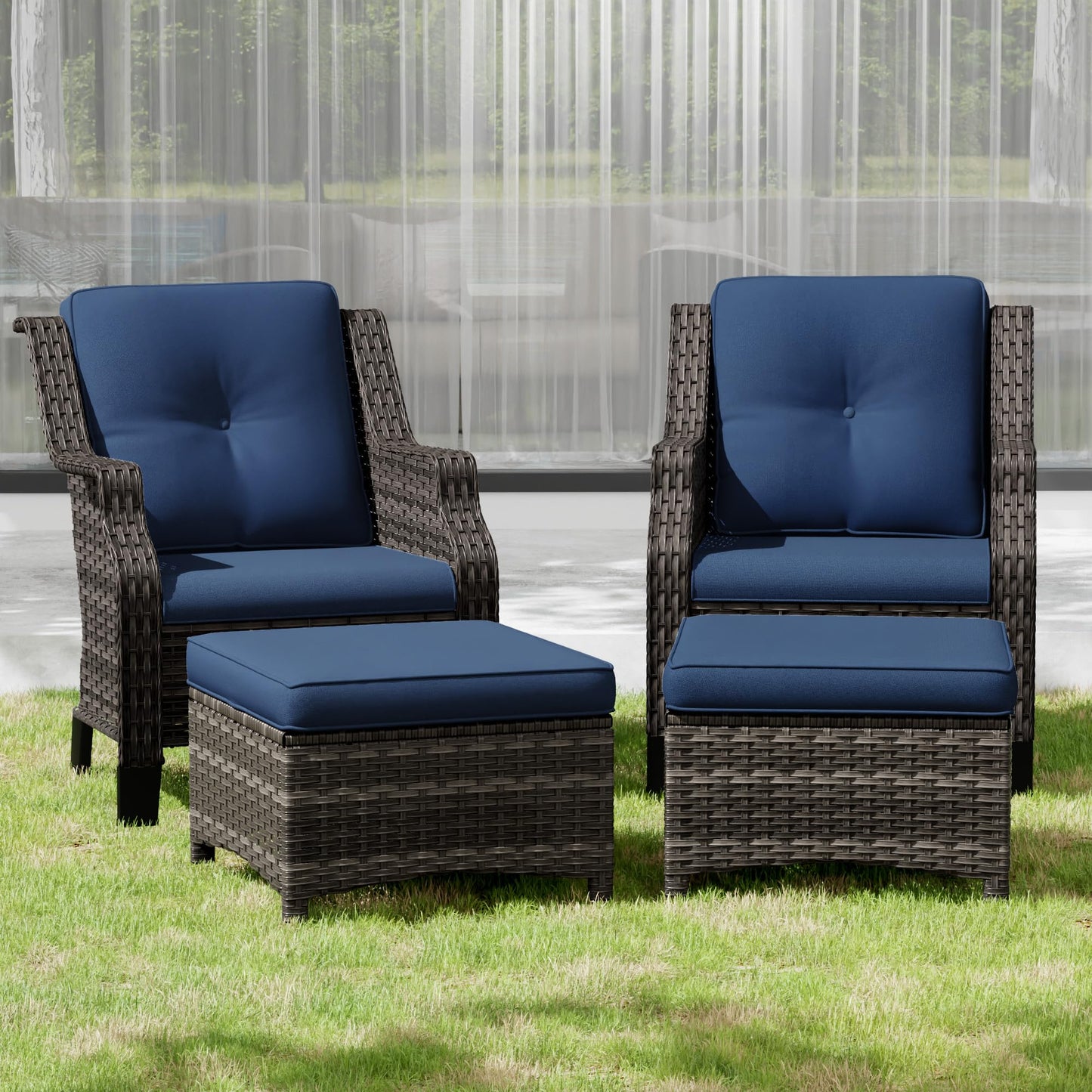 Outdoor Patio Loveseat, All-Weather 2-Seater Wicker Loveseat with Cushions, Outdoor Patio Love Seat Sofa for Garden, Balcony and Deck