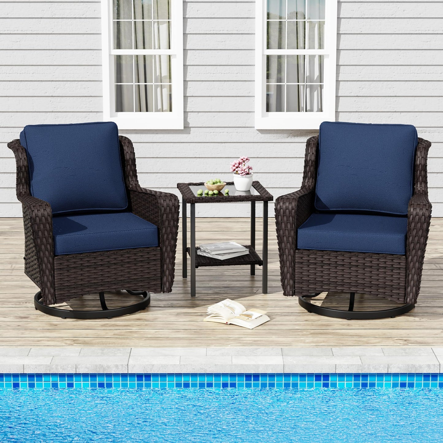 Wicker Patio Loveseat, All-Weather Rattan 2-Seat Sofa with Cushions, Outdoor Patio Furniture Set for Patio, Balcony, Backyard, Deck, Poolside