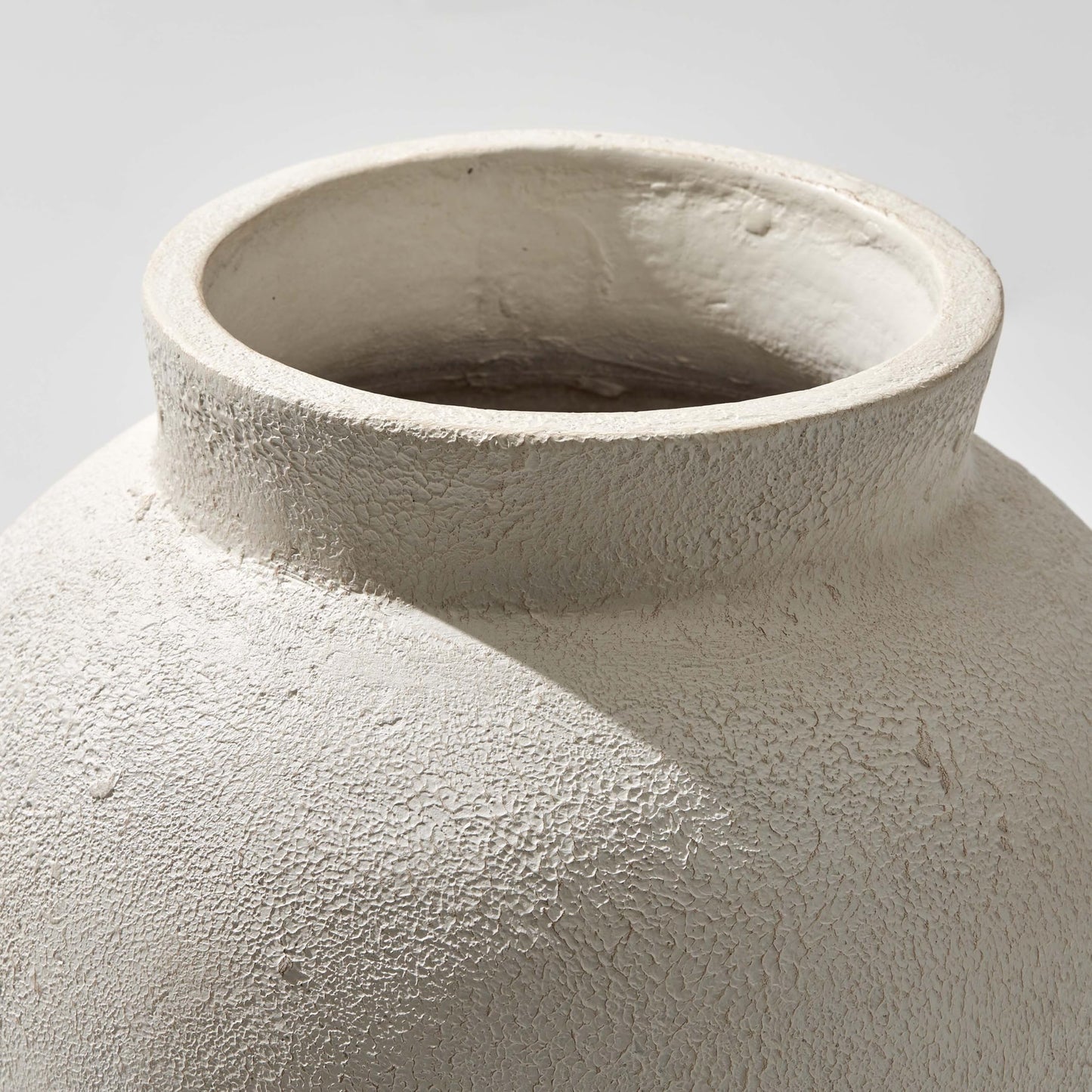 LB2 White Ceramic Large Vase, 12.7" Tall Zen Style vase, Terra Cotta Pitcher, Distressed Farmhouse Decor, Pottery Decorative Flower for Home Decor