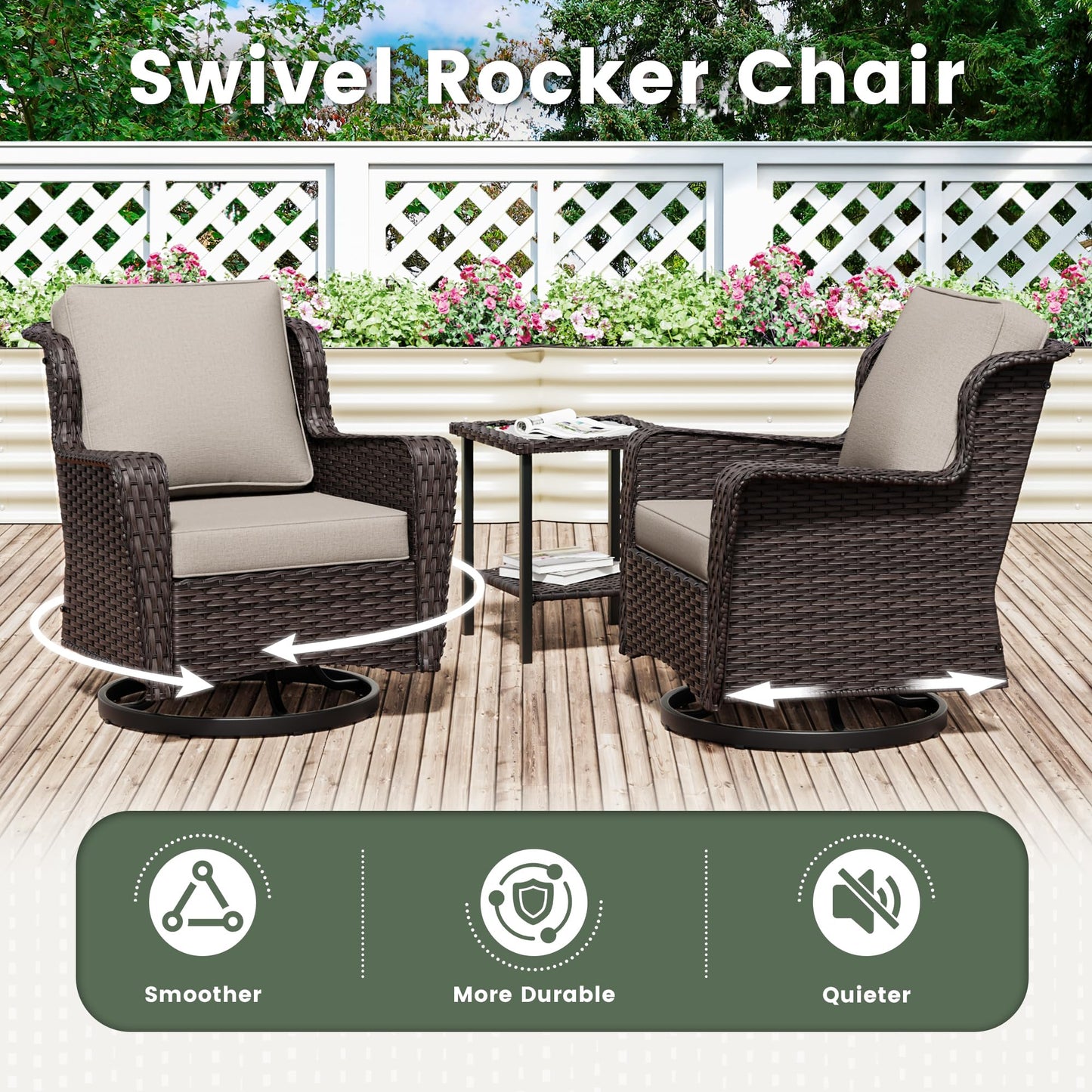 Wicker Patio Loveseat, All-Weather Rattan 2-Seat Sofa with Cushions, Outdoor Patio Furniture Set for Patio, Balcony, Backyard, Deck, Poolside