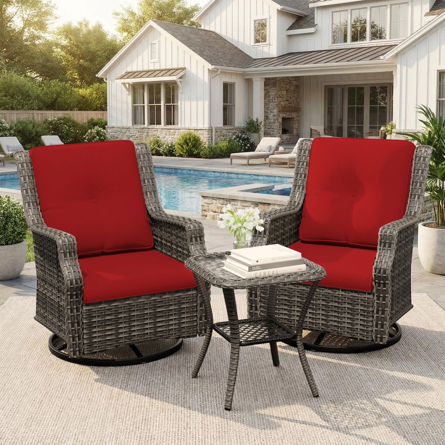 Outdoor Patio Loveseat, All-Weather 2-Seater Wicker Loveseat with Cushions, Outdoor Patio Love Seat Sofa for Garden, Balcony and Deck
