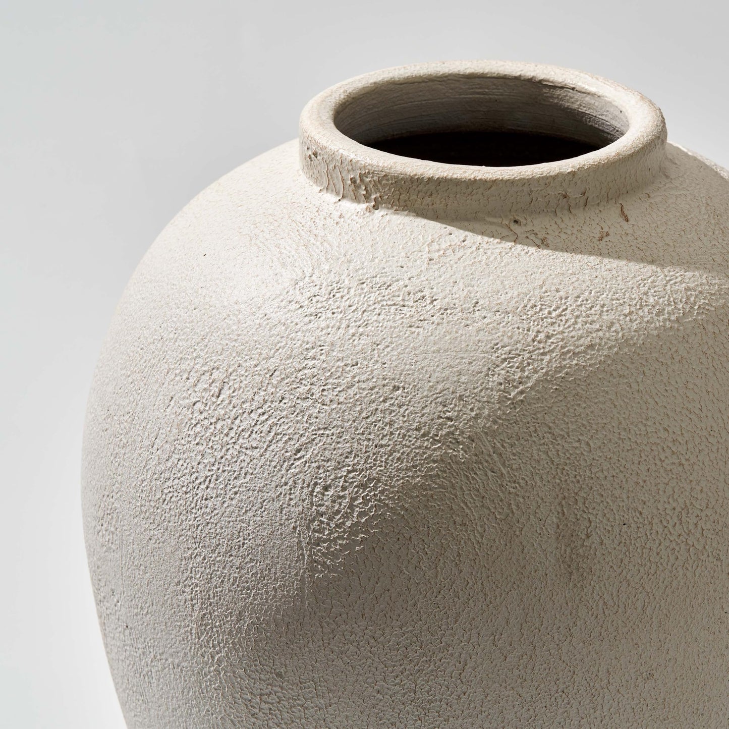 LB2 White Ceramic Large Vase, 12.7" Tall Zen Style vase, Terra Cotta Pitcher, Distressed Farmhouse Decor, Pottery Decorative Flower for Home Decor