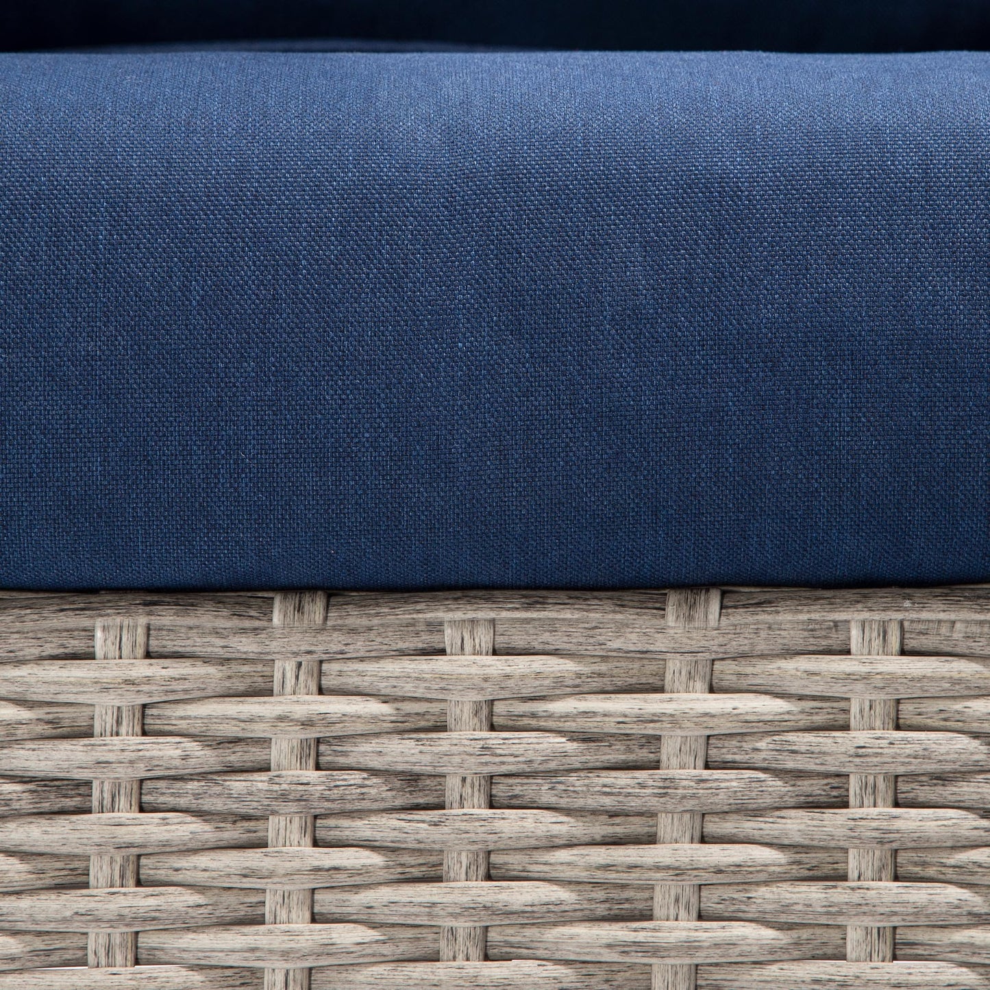 Joyside Patio Chair - Outdoor 360 Degree Swivel Rocker Chair with Durable Fabric Cushion and Ergonomic Structure, Patio Wicker Dining Chair(Grey/Dark Blue)