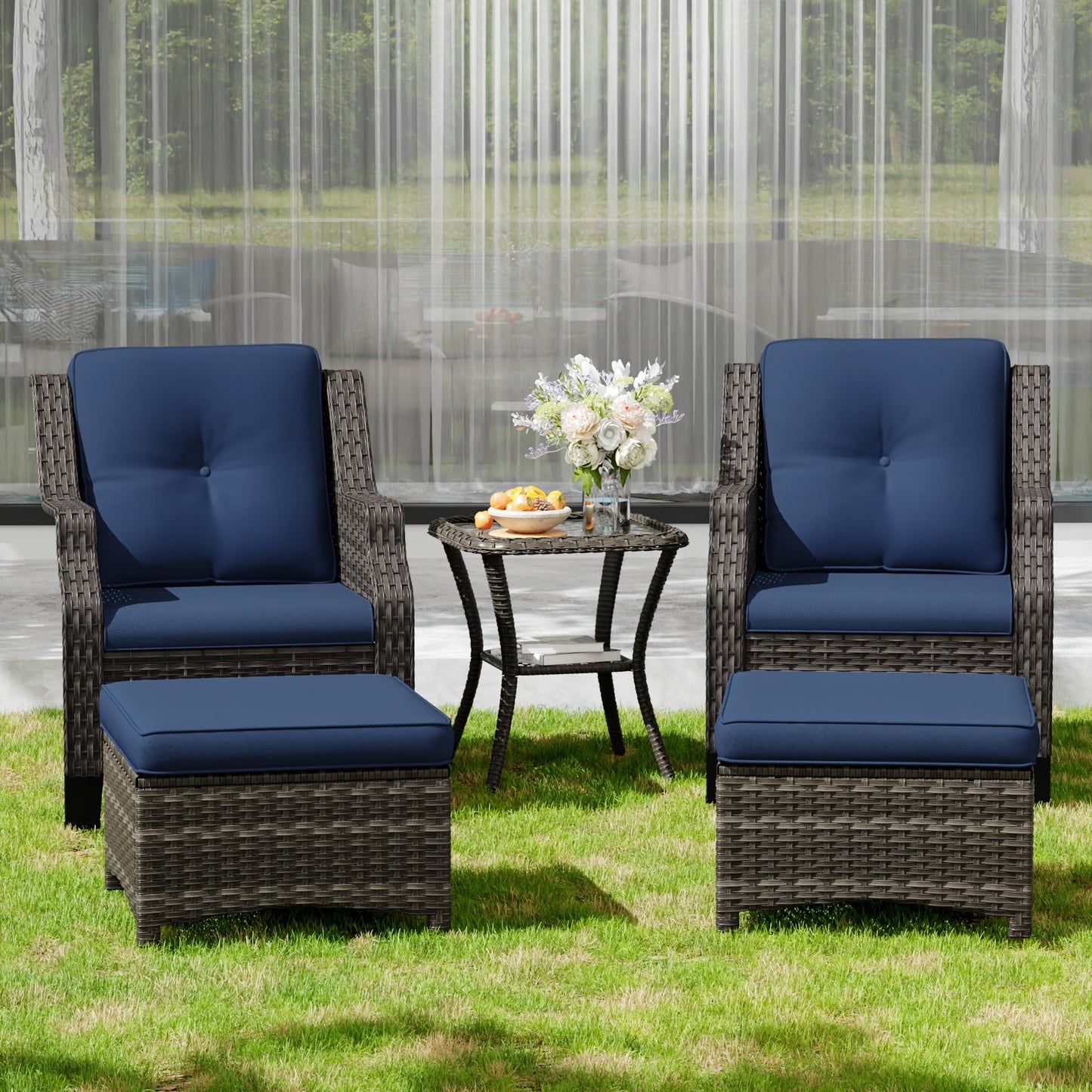 Outdoor Patio Loveseat, All-Weather 2-Seater Wicker Loveseat with Cushions, Outdoor Patio Love Seat Sofa for Garden, Balcony and Deck
