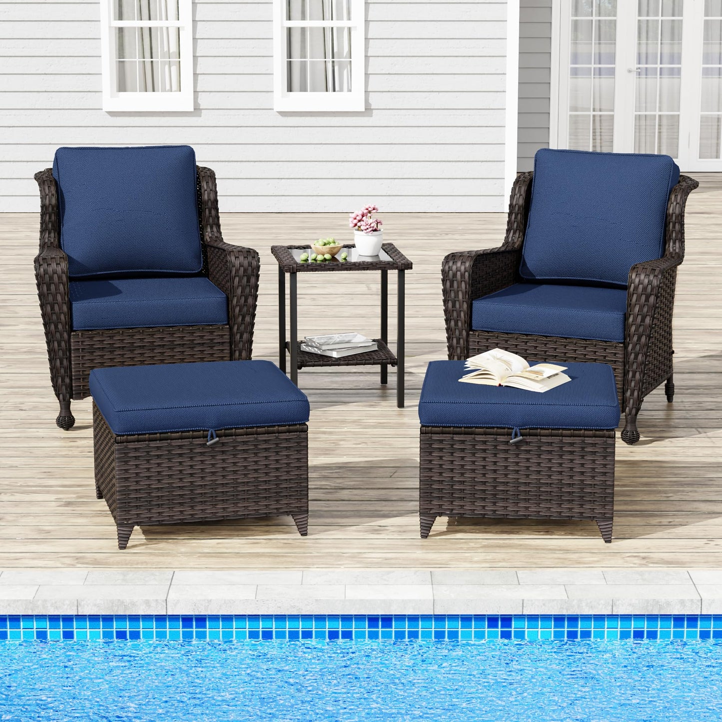 Wicker Patio Loveseat, All-Weather Rattan 2-Seat Sofa with Cushions, Outdoor Patio Furniture Set for Patio, Balcony, Backyard, Deck, Poolside