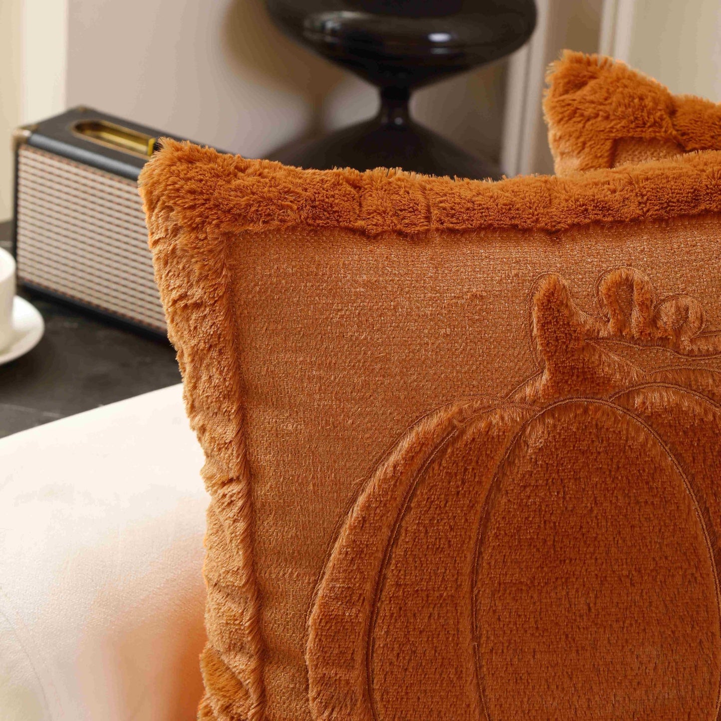 VAKADO Fall Thanksgiving Throw Pillow Covers 18x18 Set of 2 Outdoor Decoration Pumpkin Couch Orange Decorative Home Decor for Bed Sofa Bedroom Office