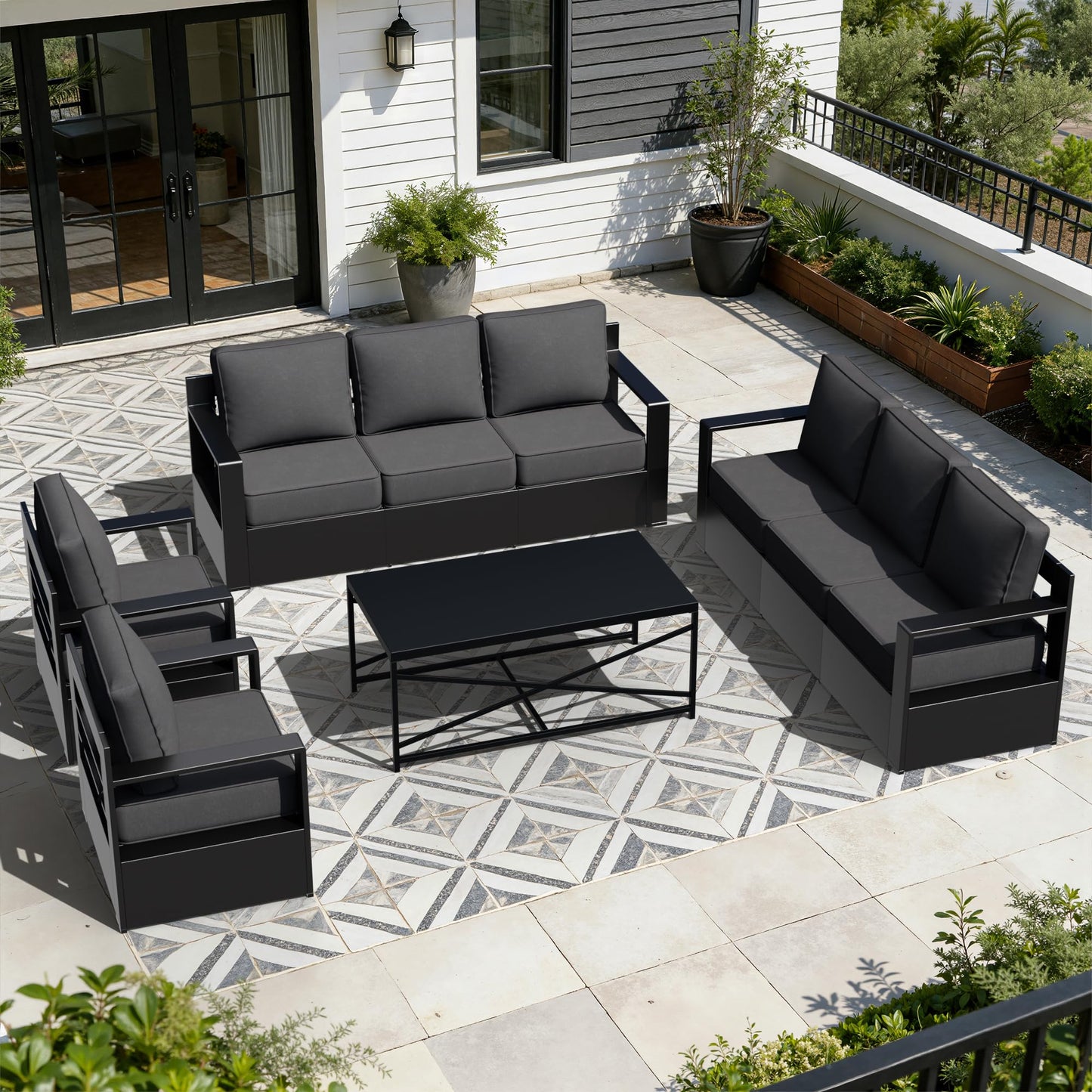 Aluminum Patio Swivel Chair - Outdoor Swivel Rocking Chair with 6" Thick Removable Cushions, All-Weather Metal Frame, Deep Setting for Garden, Poolside and Porch