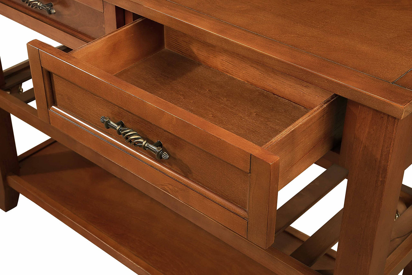 LKTART Solid Wood Console Table Sofa Tables with Drawers and Shelves Small Entryway Table for Living Room,Behind the Couch Table,Foyer(42" Espresso)