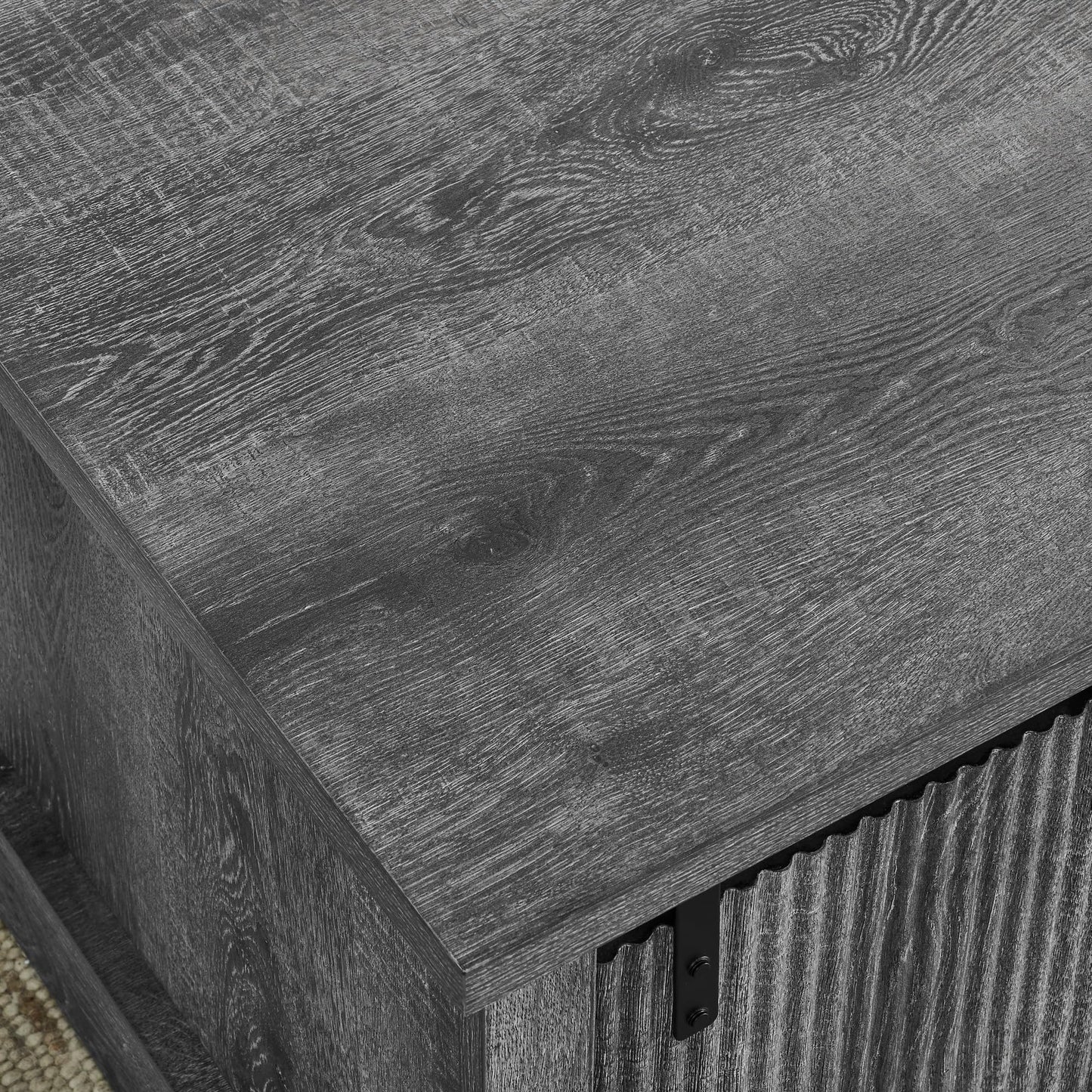 LKTART Farmhouse Coffee Table with Storage and Sliding Barn Door, Rustic Rectangular Center Table for Living Meeting Room,Office (41.3" W x 23.3" D)